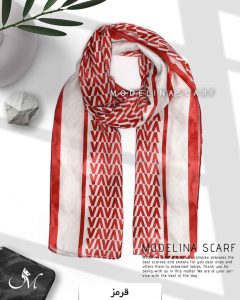 شال نخی مرمر مدلینا قرمز