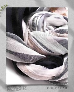 شال نخ ابریشم لمه دار مدلینا 1016 بهاره