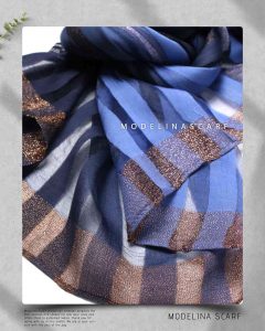 شال نخ ابریشم لمه دار مدلینا 1016 تابستانه