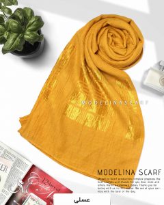 شال نخی شاین دار مدلینا 1018 عسلی