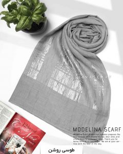 شال نخی شاین دار مدلینا 1018 طوسی روشن