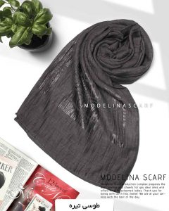 شال نخی شاین دار مدلینا 1018 طوسی تیره