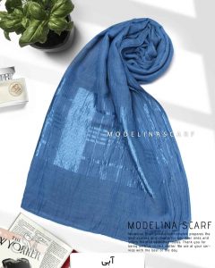 شال نخی شاین دار مدلینا 1018 آبی