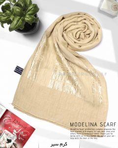 شال نخی شاین دار مدلینا 1018 کرم سیر