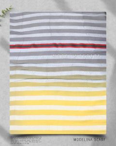 شال نخ ابریشم لمه دار مدلینا 1019M4 بهاره