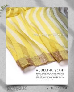 شال نخ ابریشم لمه دار مدلینا 1019M4 تابستانه