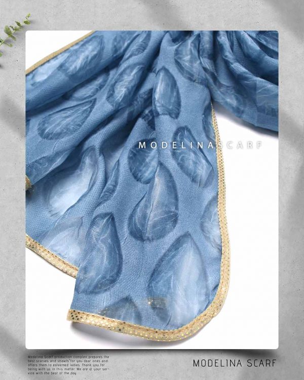 شال حریر ابریشم قطره مدلینا 1020M1 بهاره