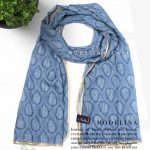 شال حریر ابریشم قطره مدلینا 1020M1 آبی