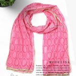 شال حریر ابریشم قطره مدلینا 1020M1 سرخابی