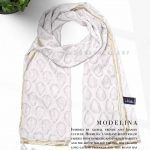 شال حریر ابریشم قطره مدلینا 1020M1 طوسی