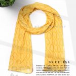 شال حریر ابریشم قطره مدلینا 1020M1 زرد