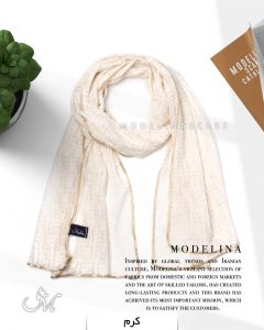 شال حریر ابریشم فندی مدلینا 1020M2 کرم