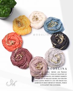 خرید شال حریر ابریشم فندی مدلینا 1020M2