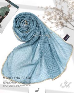 شال حریر ابریشم مدلینا 1020M4 آبی