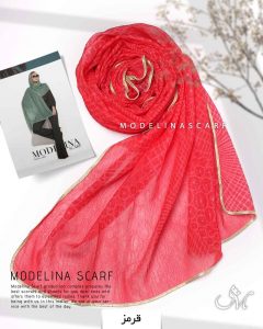 شال حریر ابریشم مدلینا 1020M4 قرمز