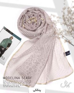شال حریر ابریشم مدلینا 1020M4 پنککی