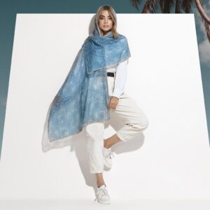 شال حریر ابریشم پر مدلینا 1020M2