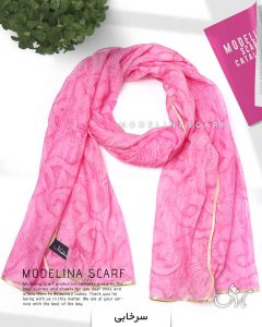 شال حریر ابریشم پر مدلینا 1020M2 صورتی