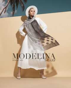 شال نخ ابریشم طیفی کریستال مدلینا 1021