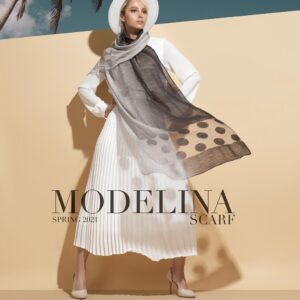 شال نخ ابریشم طیفی کریستال مدلینا 1021