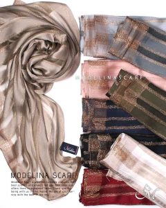 خرید شال نخ ابریشم لمه دار مدلینا 1022