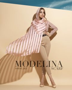 شال نخ ابریشم لمه دار مدلینا 1022