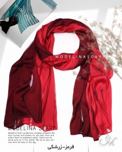 شال نخ ابریشم طیفی مدلینا 1023 قرمز-زرشکی