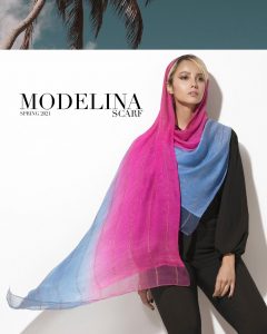 شال نخ ابریشم دولایه مدلینا 1026