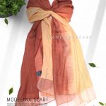 شال نخ ابریشم دولایه مدلینا 1026 آجری-هلویی