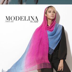 شال نخ ابریشم دولایه مدلینا 1026