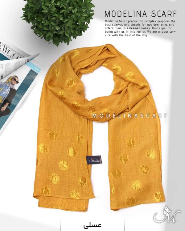 شال نخی شاین توپی مدلینا 1027 عسلی