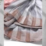 شال نخ ابریشم لمه دار مدلینا 1028 بهاره