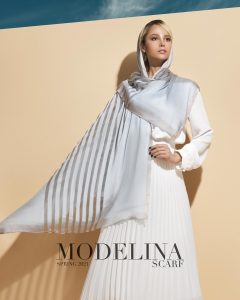 شال نخ ابریشم لمه دار مدلینا 1028