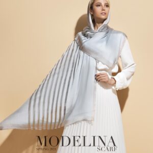 شال نخ ابریشم لمه دار مدلینا 1028