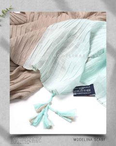 شال پلیسه ۳تکه منگوله دار مدلینا 1030 تابستانه