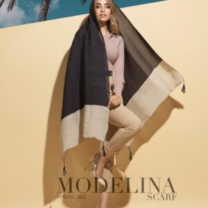 شال پلیسه ۳تکه منگوله دار مدلینا 1030