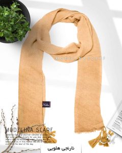 شال پلیسه منگوله دار مدلینا 1031 نارنجی