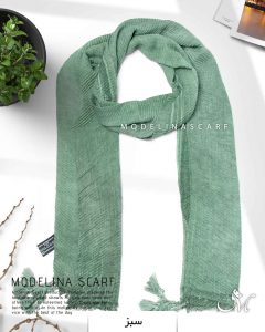 شال پلیسه منگوله دار مدلینا 1031 سبز