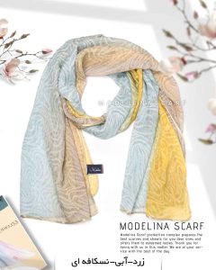 شال حریر ابریشم طیفی مدلینا 1032M1 زرد