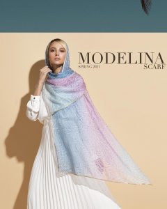 شال حریر ابریشم طیفی مدلینا 1032M1