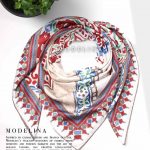 روسری ژاکارد ترنج مدلینا 928 کرم