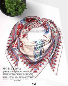 روسری ژاکارد ترنج مدلینا 928 کرم