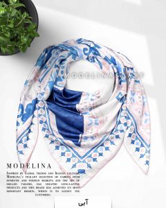 روسری ژاکارد ترنج مدلینا 928 آبی