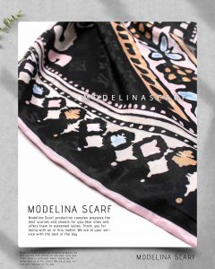 خرید روسری ژاکارد ترنج مدلینا 928 مشکی