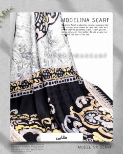 خرید روسری ژاکارد ترنج مدلینا 928 طلایی