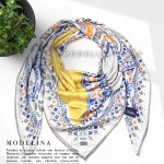 روسری ژاکارد ترنج مدلینا 928 زرد