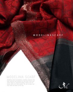 خرید شال نخی ژاکارد لمه دار دیور 1034 قرمز