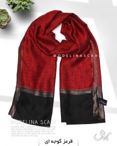 شال نخی ژاکارد لمه دار دیور 1034 قرمز