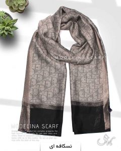 شال نخی ژاکارد لمه دار دیور 1034 نسکافه ای