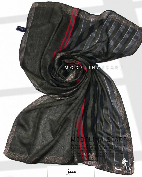 شال نخی ژاکارد لمه دار گوچی 1035 سبز
